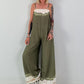 Jumpsuit mit Spaghettiträgern - khaki