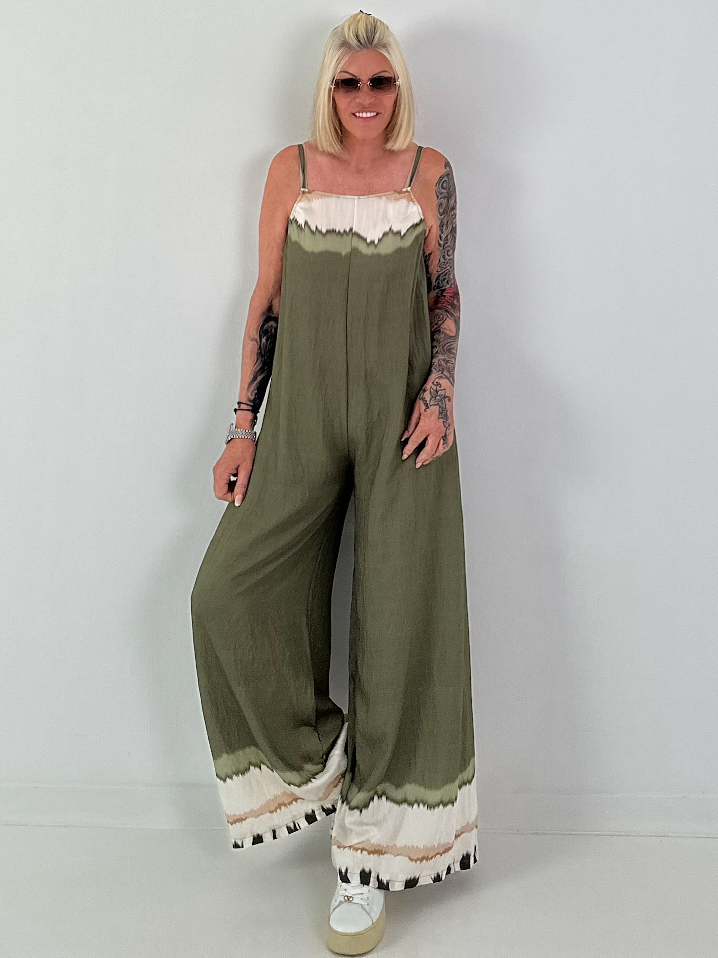 Jumpsuit mit Spaghettiträgern - khaki
