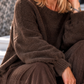 Kuschelig kastiger Pullover - mokka
