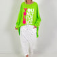 Oversized Shirt Modell "Life Power" - apfelgrün