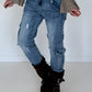 Cargo-Jeans im Used-Look - denim