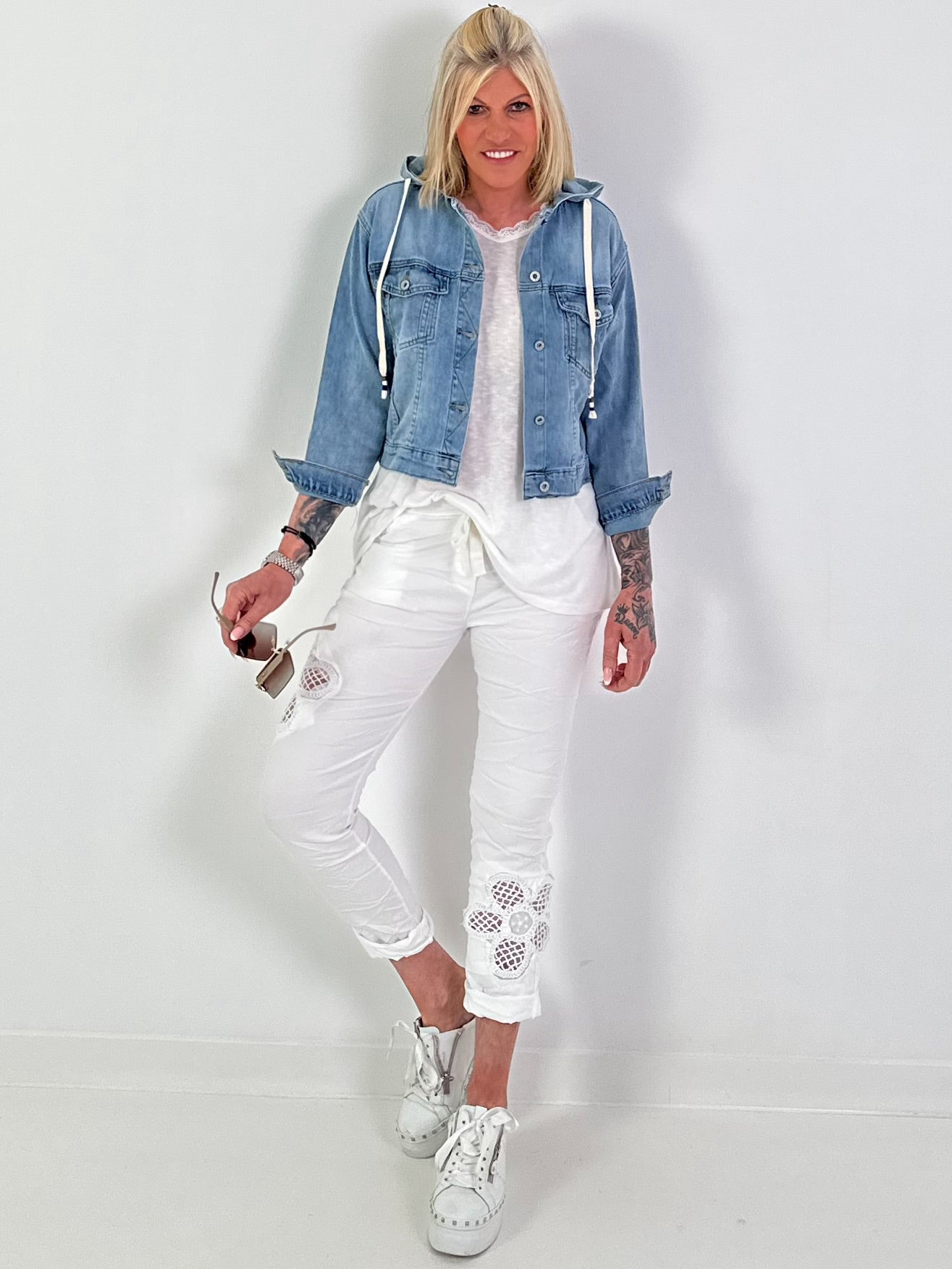 Hooded denim jacket