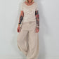 Balloon Linen Trousers - beige