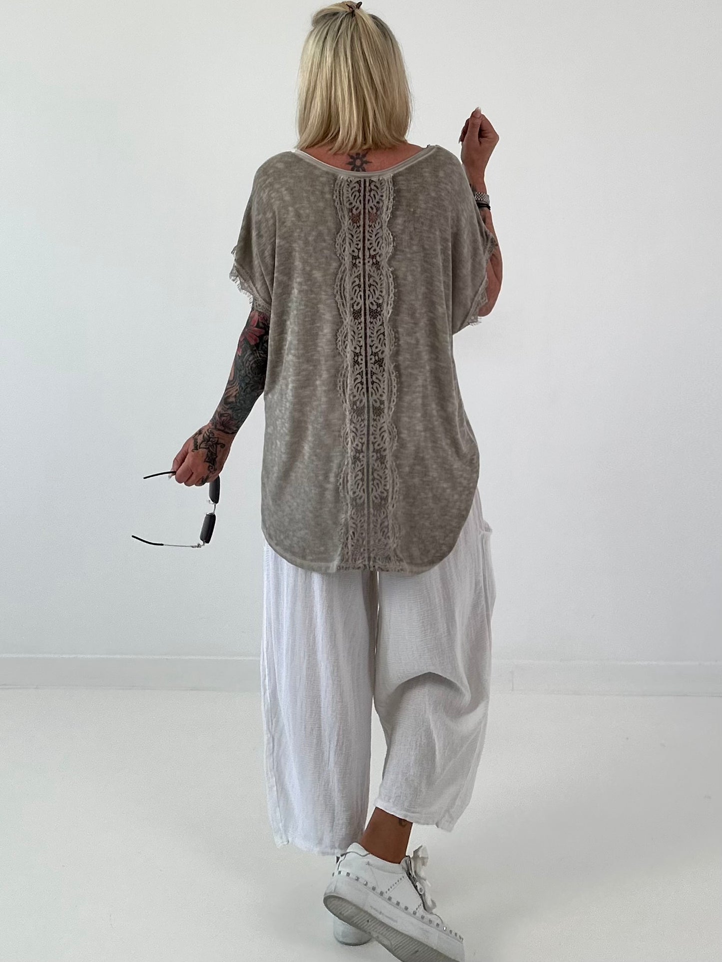 Fine knit shirt Mouse - beige