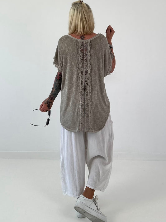 Fine knit shirt Mouse - beige