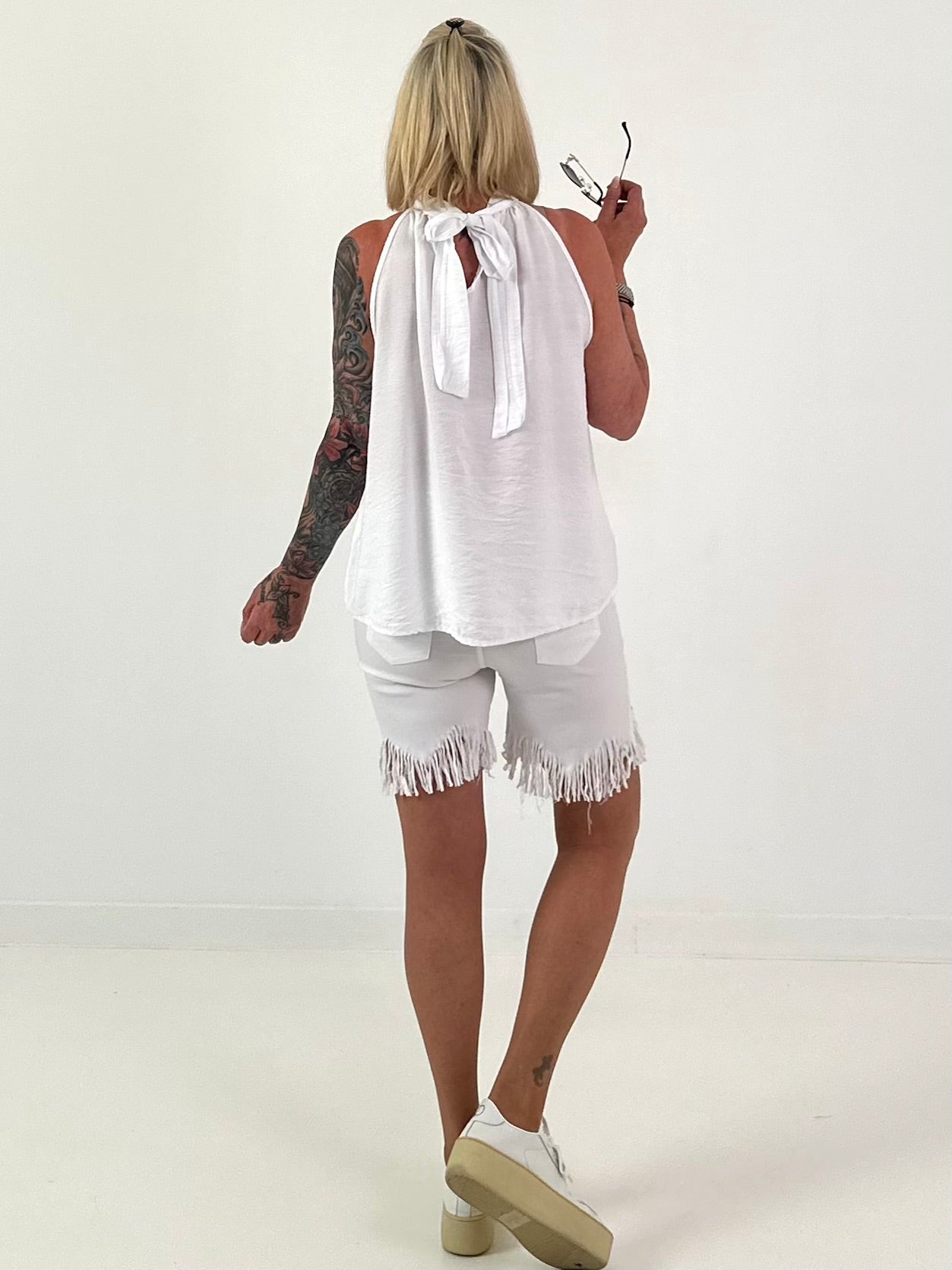 Neckholder Top - weiss