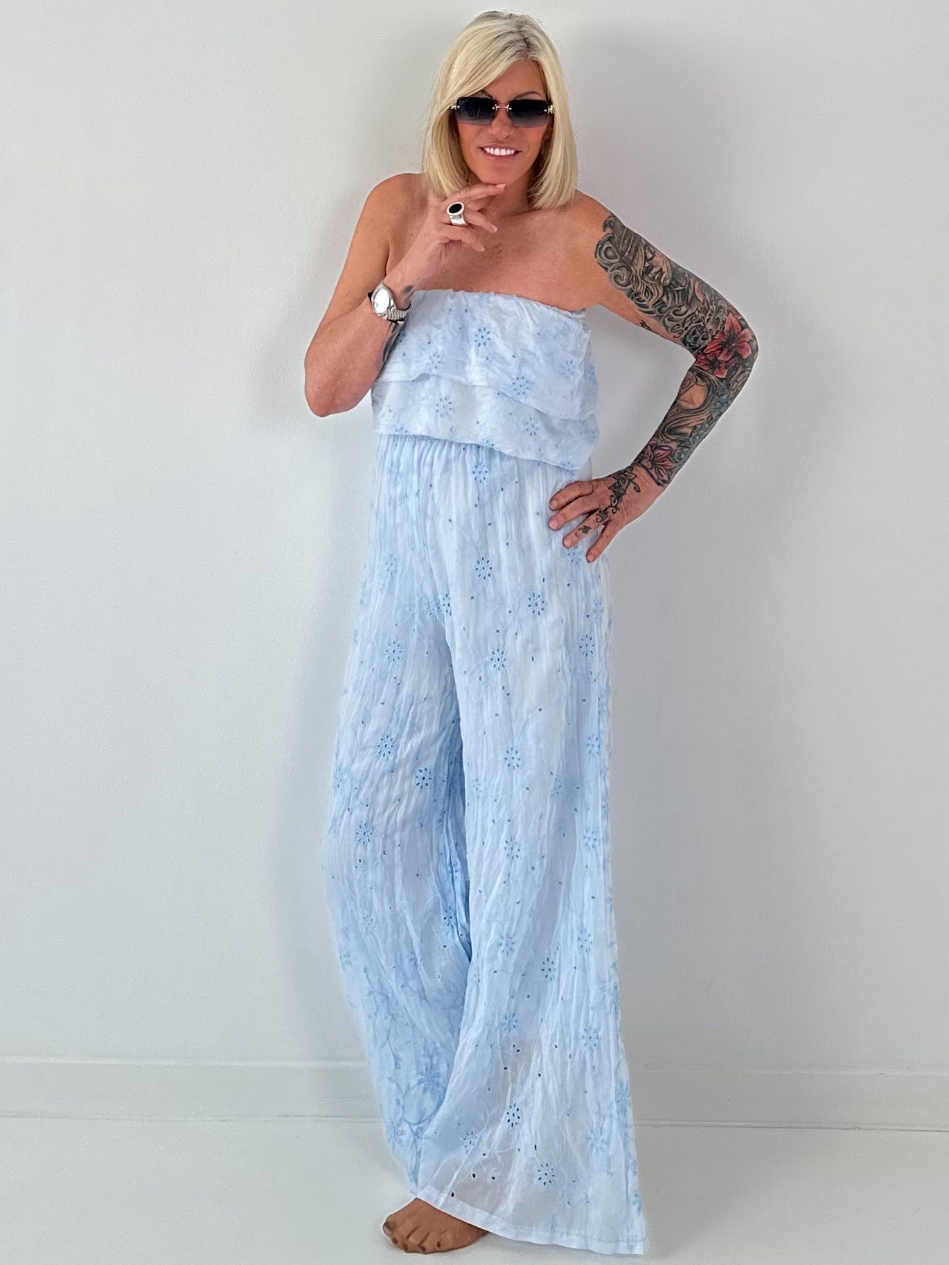 Romantischer Sommer Overall - hellblau