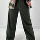 Leather-look trousers, model "Smooth Faux" - olive