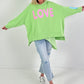 Oversized hoodie met liefdesmotief - groen