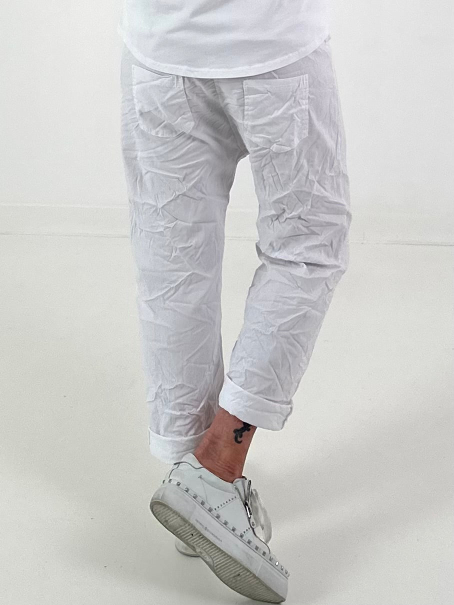 Baggy Hose im Layering Look - weiss