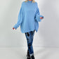 Oversized sweater model "Snuggle Arctic" - ice blue