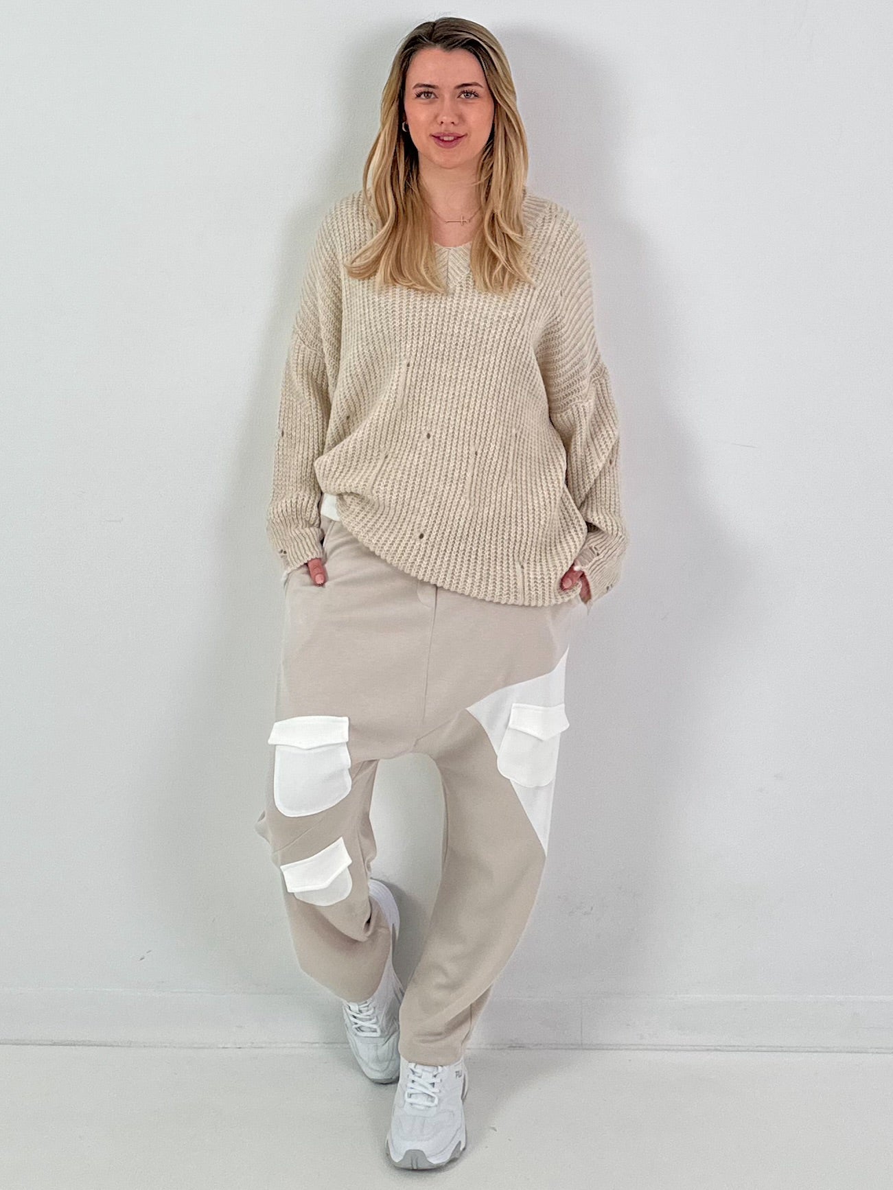 Trui model "Raw Rib" - beige