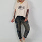 T-Shirt mit Strassdetail - beige