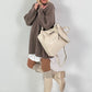 Long sweater model "Rib Relaxe" - taupe