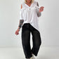 Hoodie Shirt mit Cut Out Shoulder - weiss