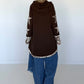Hoodie mit Kängurutasche und trendigen Leo Sternelementen - mokka
