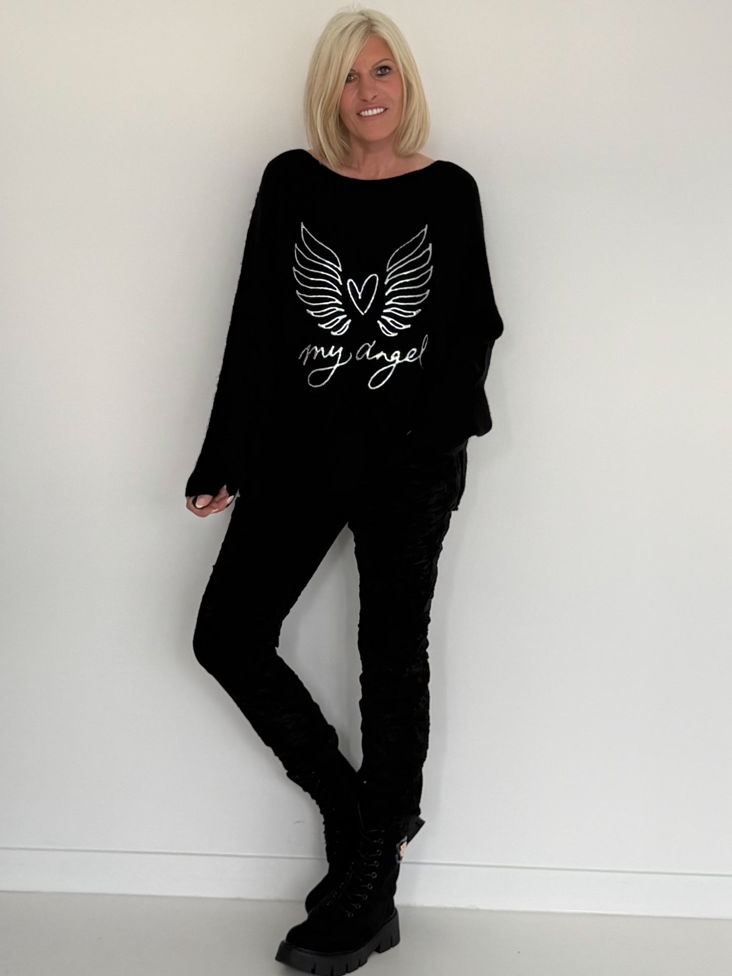 Zachte pullover My Angel - zwart