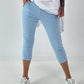 Capri Hose mit Bindeband - hellblau