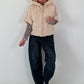 Jacket with XL collar and hood - beige