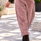 Weiche Ballon-Cordhose mit Gürtel - stone-washed-altrosa