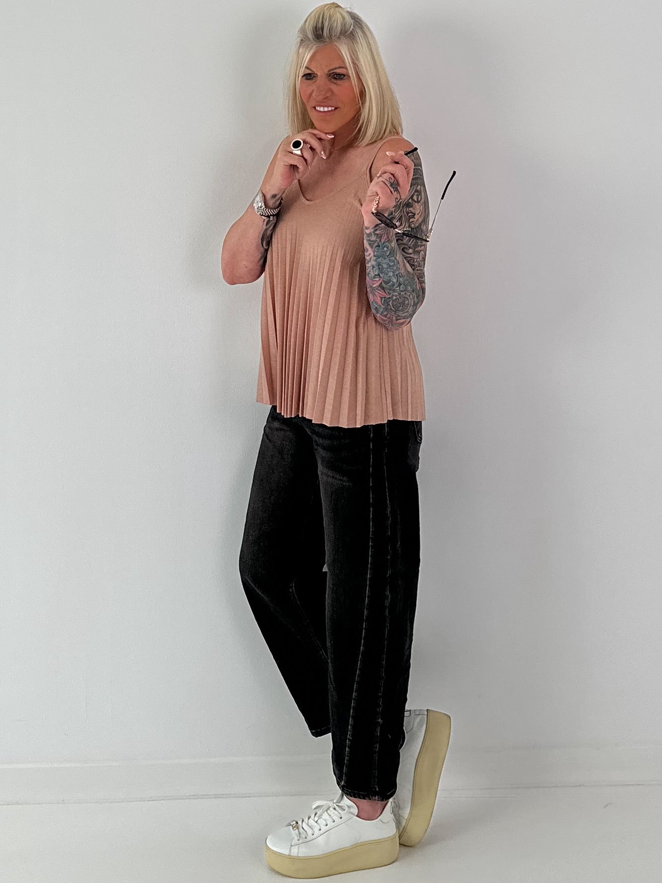 Plissee Top - rose gold