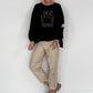 Sweater mit 3D-Print - schwarz-leo