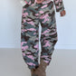 Sweatpants with camouflage print - olive multi-colored