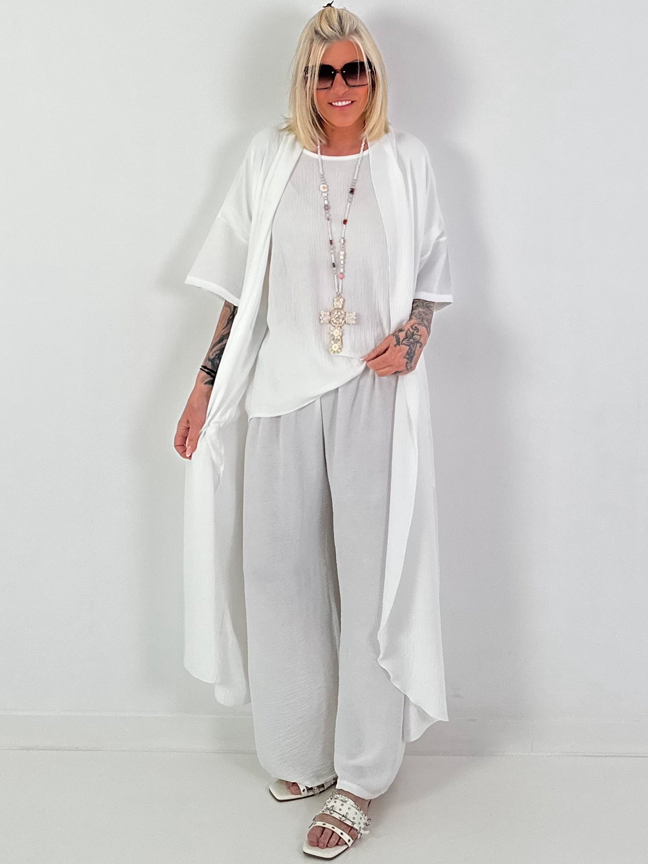 Lightweight Long Coat - White