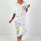 T-Shirt mit Glitzer-Patch - weiss