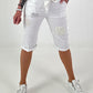 Shorts with patches - white