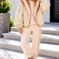 Bomberjacke mit Fake Fur Einsatz - beige-mehrfarbig