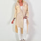 Long linen blouse with broderie anglaise - beige