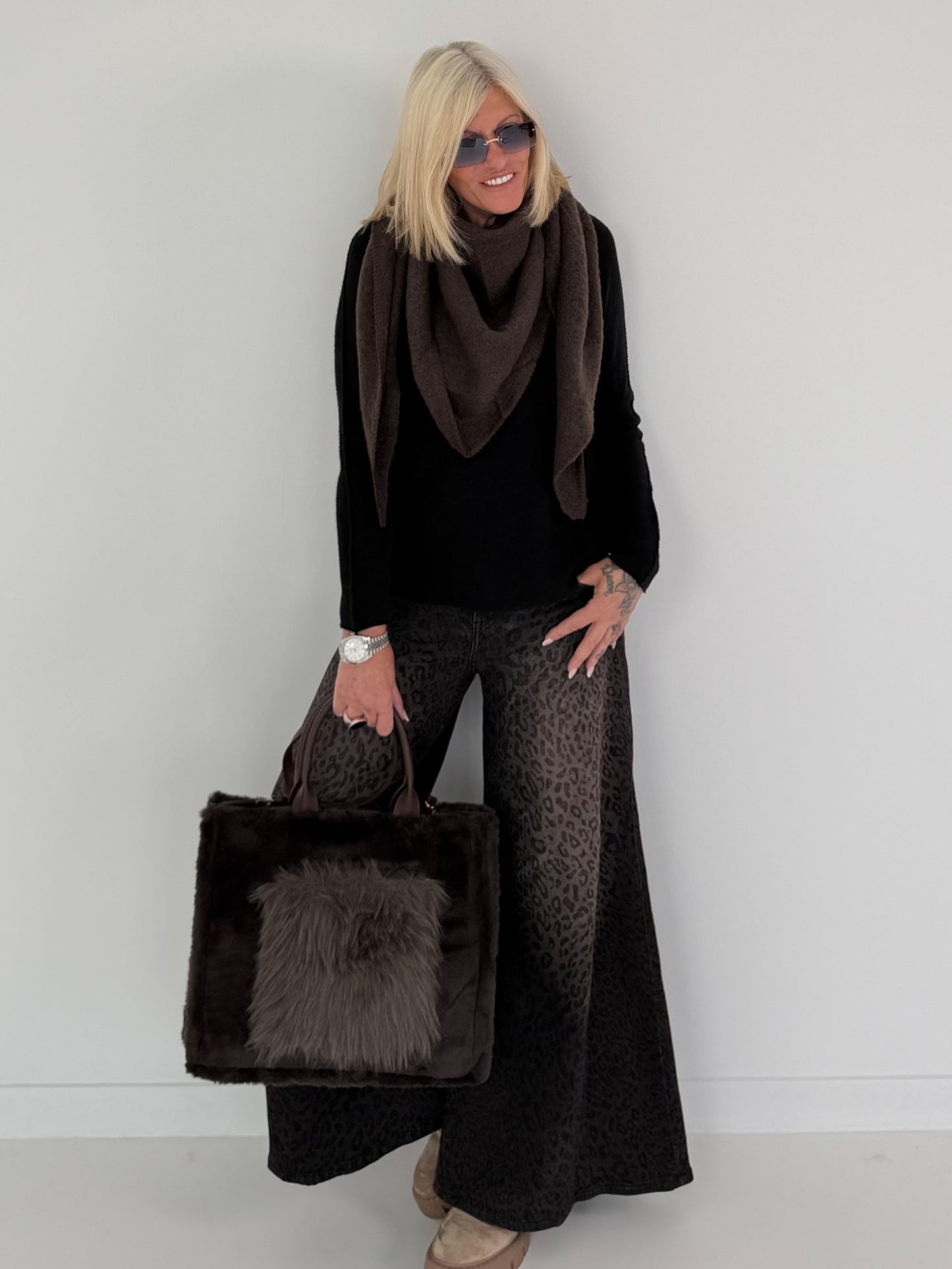 Weicher Basic Pullover - schwarz