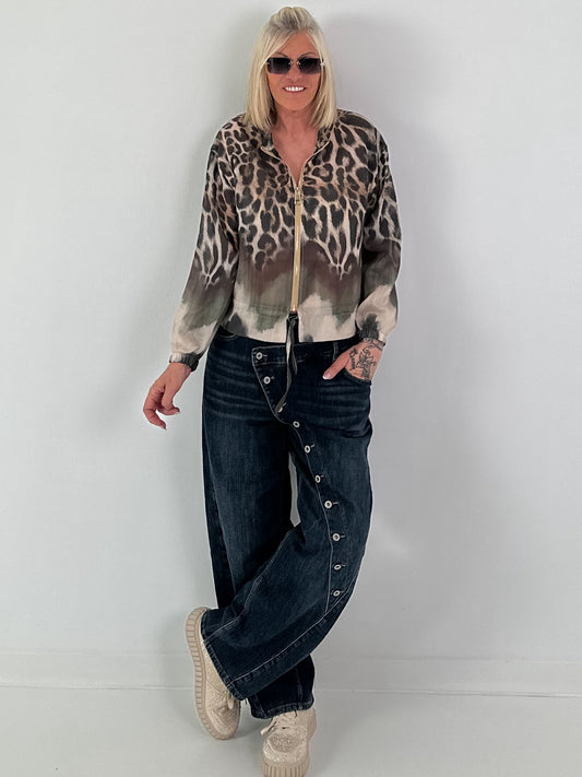 Blousejas met print - leo-kaki