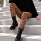 Hose im Allover Leo-Wildleder-Look - camel-mehrfarbig