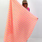 XL Musselin Tuch mit Streifen - weiss-neonorange-neonpink