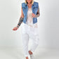 Pullunder mit Raute - weiss-beige
