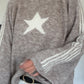 Kuscheliger Pullover mit Sternmotiv - taupe-beige