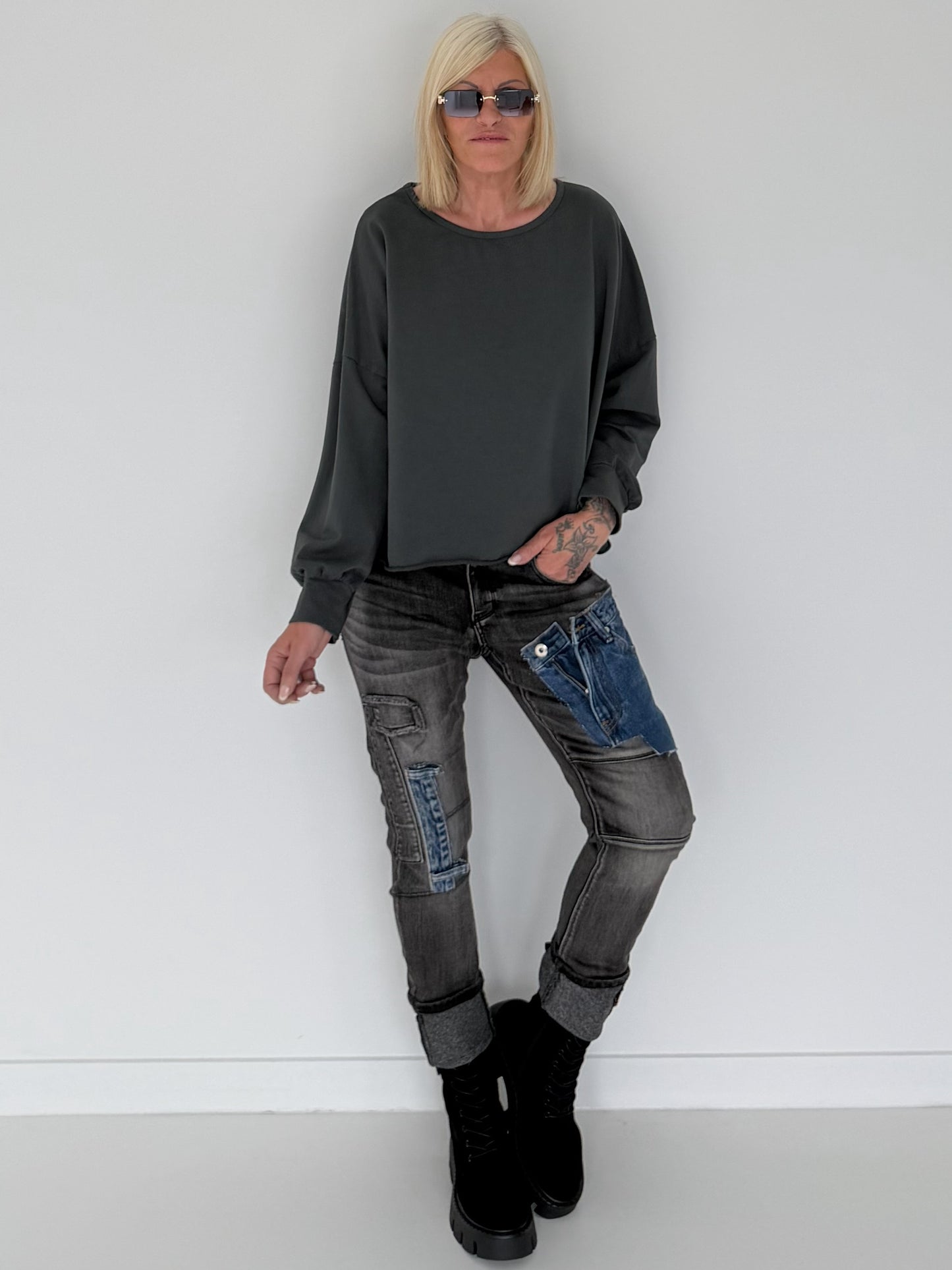 Sweater Peace & Love - anthracite