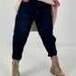Boyfriend Jeans mit elastischem Bund - denim