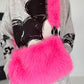 Muff / Felltasche - neonpink