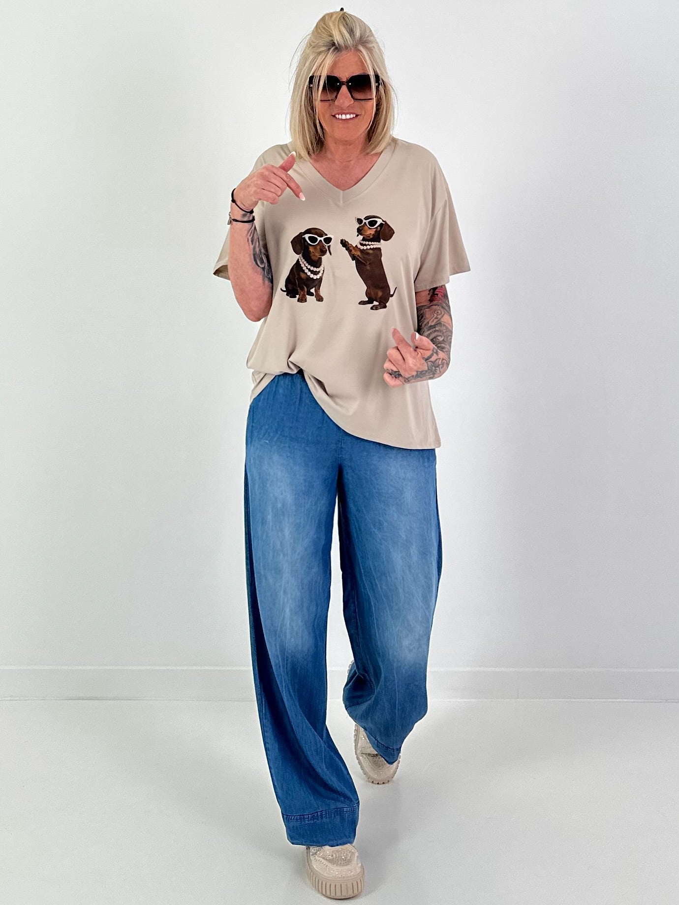 T-Shirt Dachshund - beige