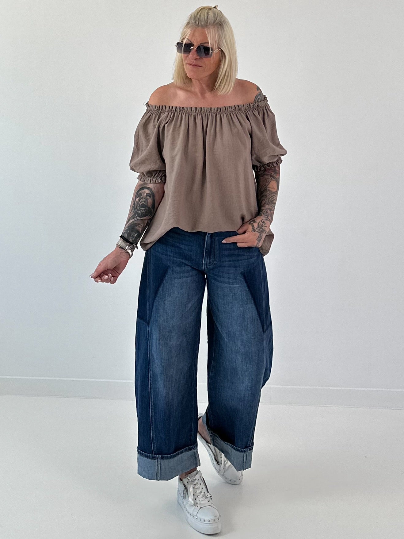 Carmen Tunika  - taupe