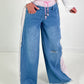 Jeansbroek model "Vichy Layer" - denim roze