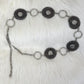 Chain belt with decorative metal ornaments - silver