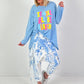 Batik-Baggy Amour - weiss-blau