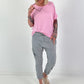 T-shirt with cut-outs - pink