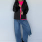 Jacke mit Strickarm und Kapuze - schwarz