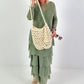 Light knit sweater - khaki