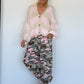 Cozy striped cardigan - beige-rose